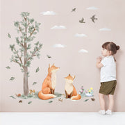 Nordic Forest Fox family Wall Stickers - Made of Sundays