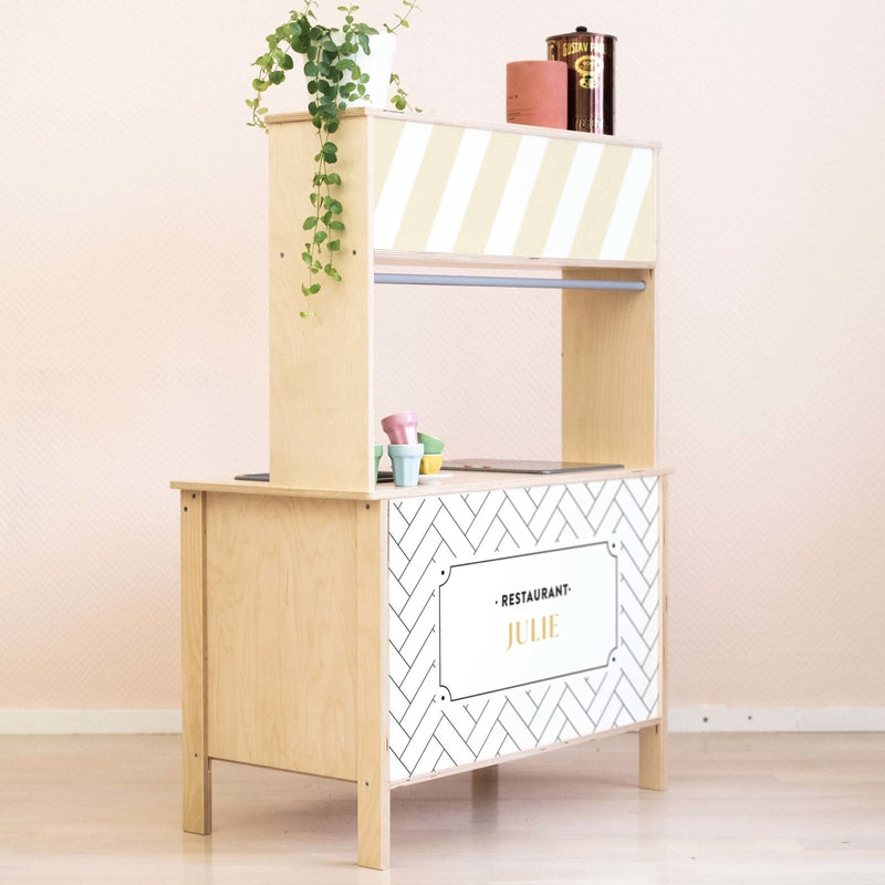Au café - Stickers Cuisine Ikea Duktig Personnalisable