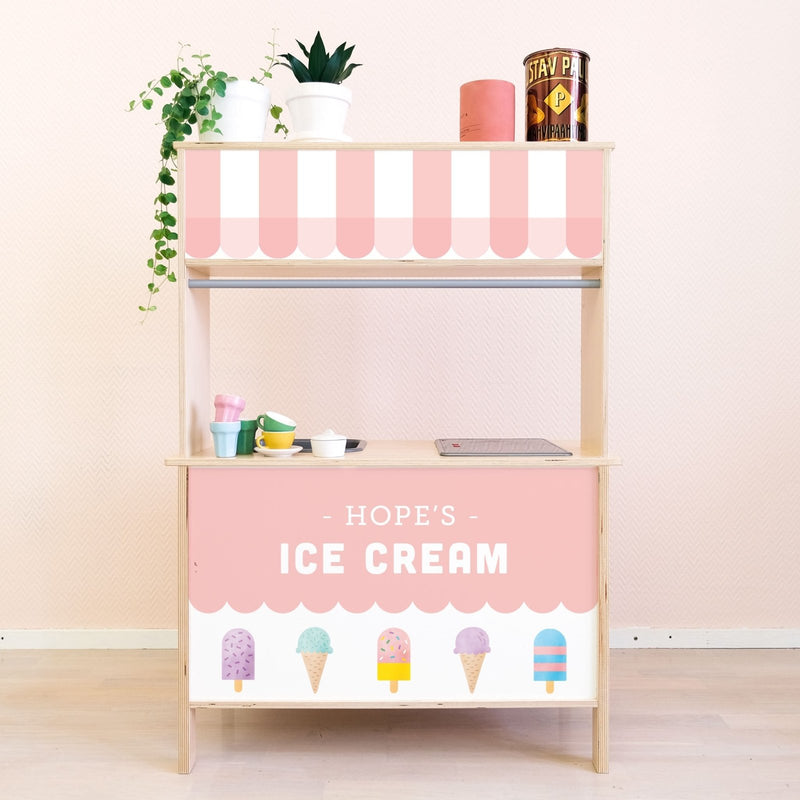 Chez le glacier - Stickers Cuisine Ikea Duktig Personnalisable