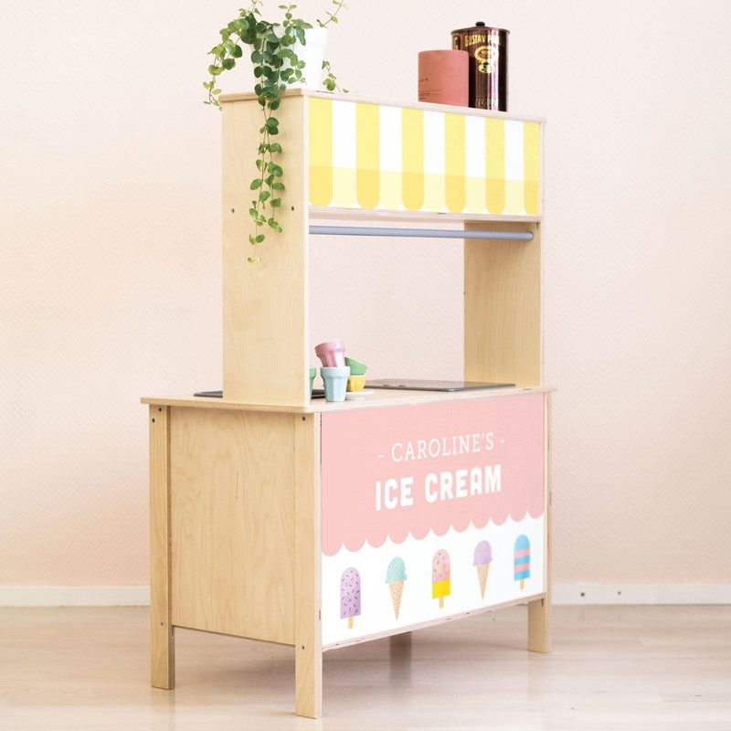 Chez le glacier - Stickers Cuisine Ikea Duktig Personnalisable
