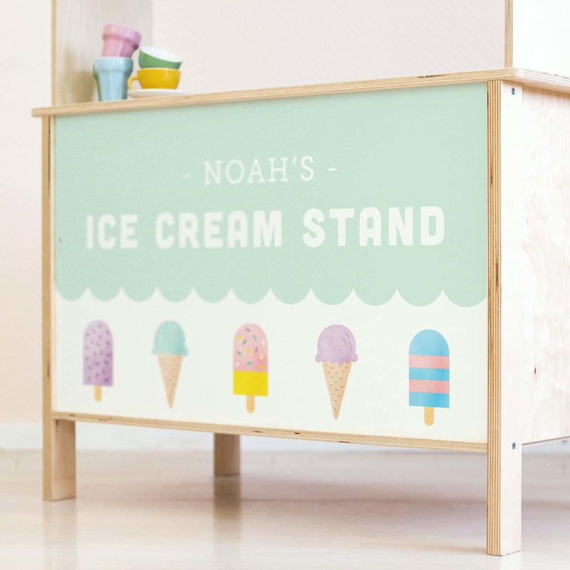 Chez le glacier - Stickers Cuisine Ikea Duktig Personnalisable
