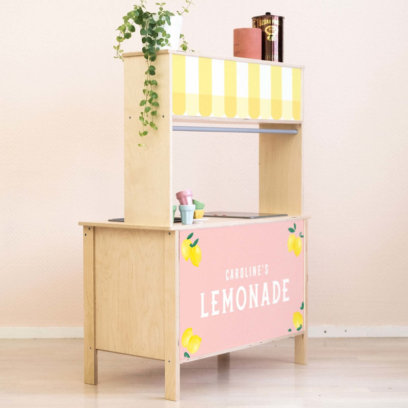 Stand de Limonade Rose - Stickers Cuisine Ikea Duktig Personnalisable