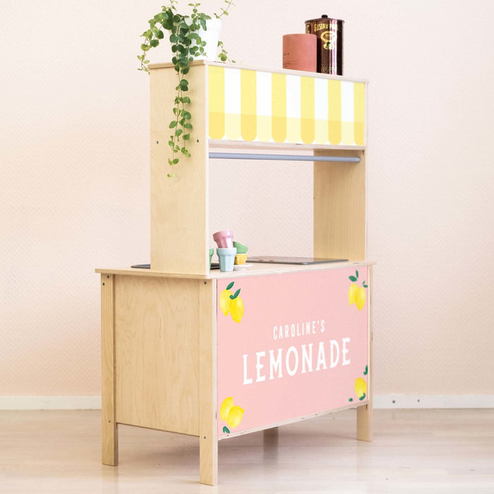Personalised Pink Lemonade Stand Decals for Ikea Duktig Play Kitchen