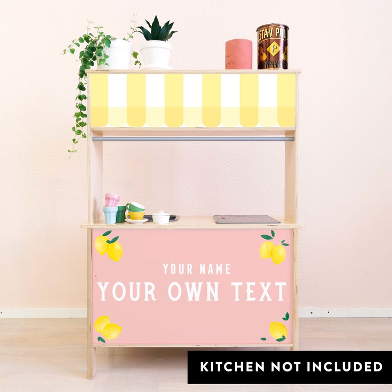 Stand de Limonade Rose - Stickers Cuisine Ikea Duktig Personnalisable