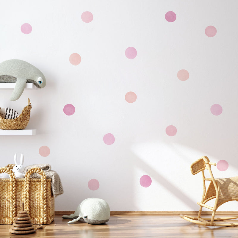 Pink Mix Polka Dot Wall Stickers - Made of Sundays