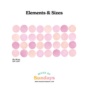 Pink Mix Polka Dot Wall Stickers - Made of Sundays