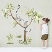 Plumeria Tree with Lemurs Wall Stickers - Made of Sundays