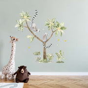 Plumeria Tree with Lemurs Wall Stickers - Made of Sundays
