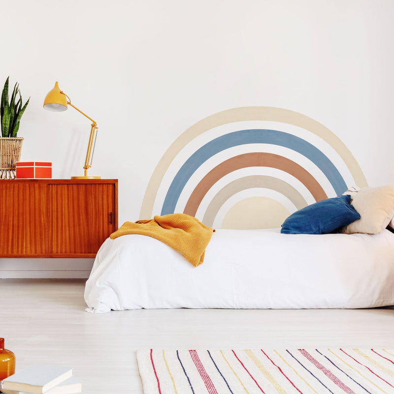 Rainbow Mural wall sticker, Blue Boho
