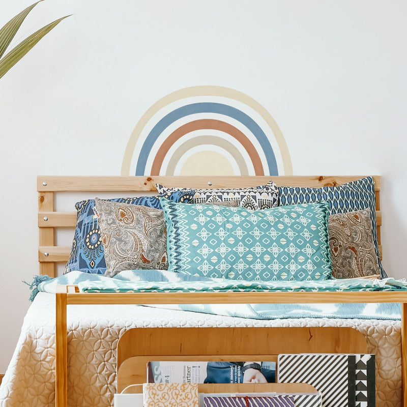 Rainbow Mural wall sticker, Blue Boho