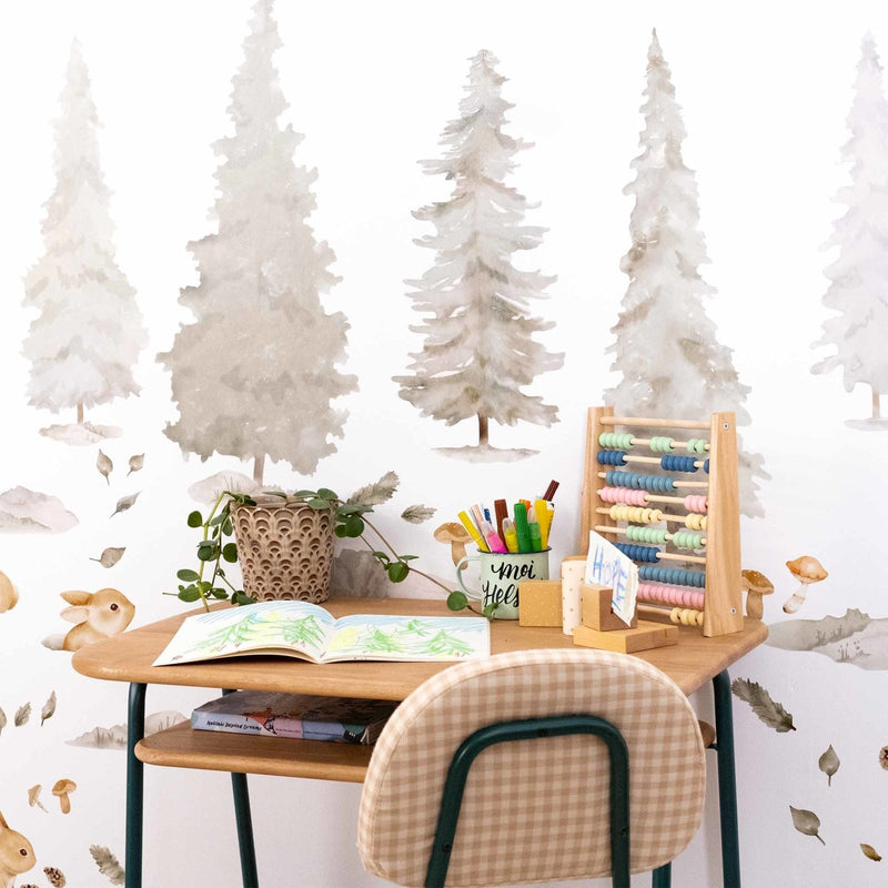 Petits Arbres Forêt Nordique - Stickers muraux