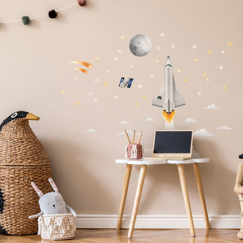 Autocollants Muraux Fusée de l'Espace Petit Décollage