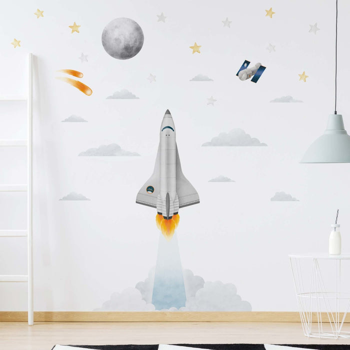 Space Rocket Take off Wall Stickers