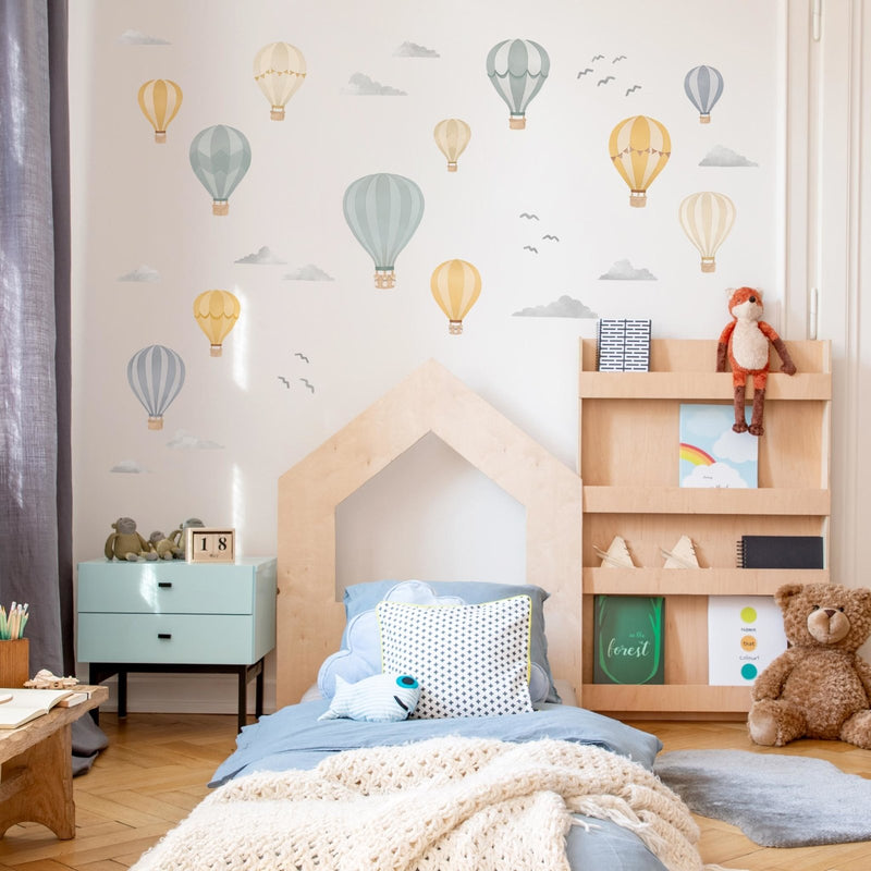 Striped Hot Air Balloon Wall Stickers - Made of Sundays