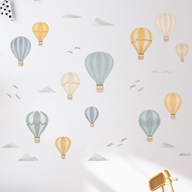 Striped Hot Air Balloon Wall Stickers - Made of Sundays