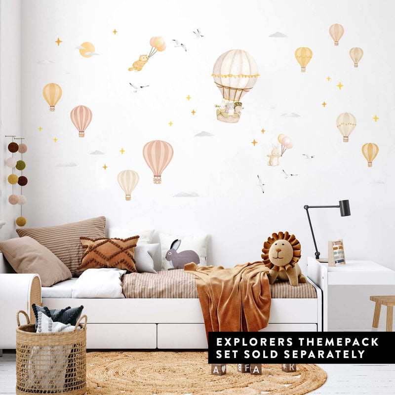 Striped Hot Air Balloon Wall Stickers - Made of Sundays