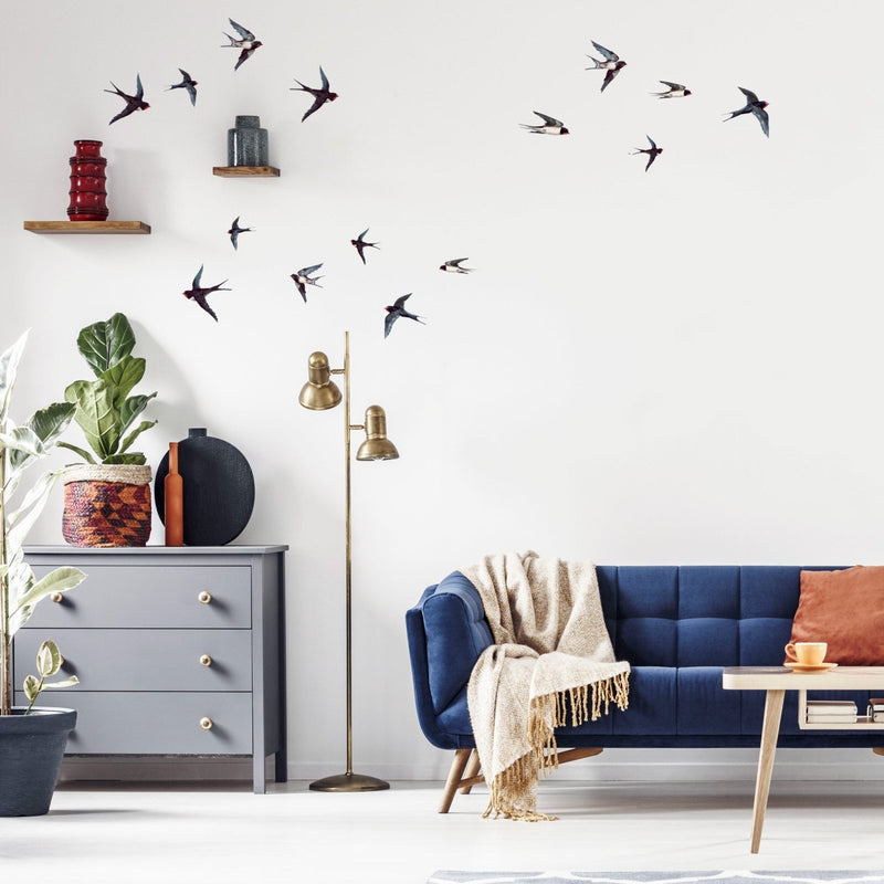 Swallows & Clouds Wall Sticker Themepack, wall decals by Made of Sundays