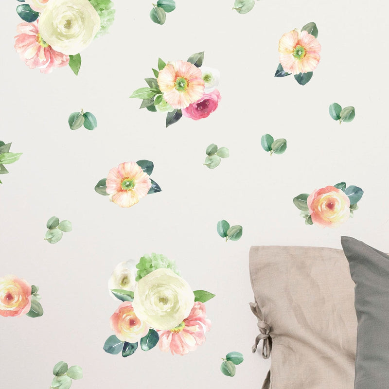 Warm Garden Watercolour Flowers Wall Stickers, wall decals by Made of Sundays