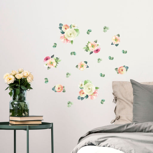 Warm Garden Watercolour Flowers Wall Stickers, wall decals by Made of Sundays